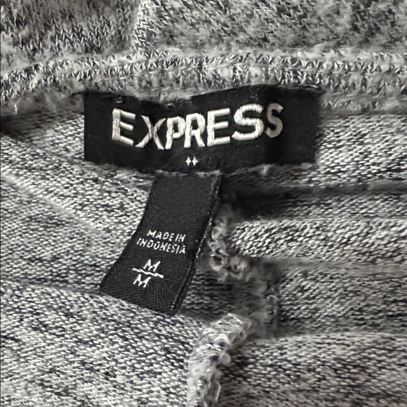 Express Heather Gray Long Sleeve V Neck Medium Dress - Picture 8 of 8
